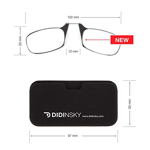 DIDINSKY Gafas de lectura sin patillas graduadas para hombre y mujer transparentes. Gafas de presbicia para hombre y mujer flexibles e irrompibles para vista cansada. Black +1.0 – MOMA