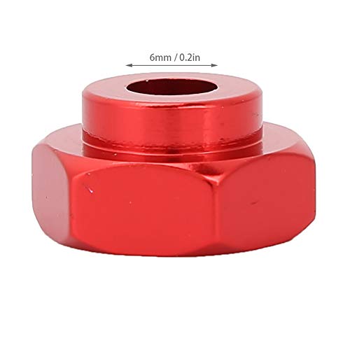 Dilwe Adaptador de Coche RC, 4PCS Mini Adaptador Hexagonal de Rueda de Coche RC 12 a 17 para HSP 1/10 Road Camión de Vehículo Eléctrico(Rojo)