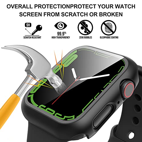 Diruite 2 Piezas Compatible con Apple Watch Series 7/6/5/4/SE Protector Pantalla Cristal Templado,Protección Pantalla Completa para PC Dura para iWatch Series 7/6/5/4/SE