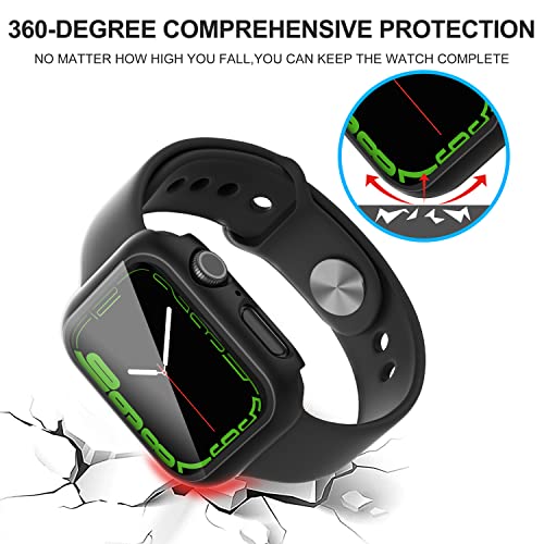 Diruite 2 Piezas Compatible con Apple Watch Series 7/6/5/4/SE Protector Pantalla Cristal Templado,Protección Pantalla Completa para PC Dura para iWatch Series 7/6/5/4/SE