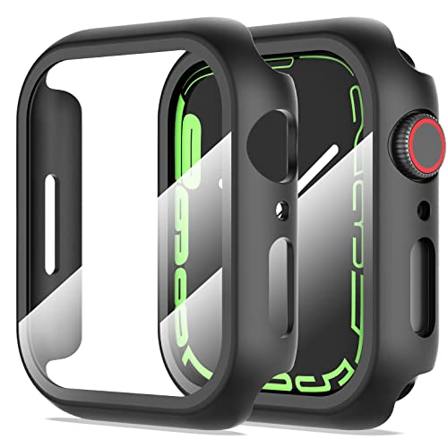 Diruite 2 Piezas Compatible con Apple Watch Series 7/6/5/4/SE Protector Pantalla Cristal Templado,Protección Pantalla Completa para PC Dura para iWatch Series 7/6/5/4/SE