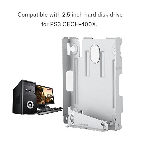 Disco Duro de Montaje 2.5 HDD Soporte de Montaje Caddy con Tornillo para Sony PS3 CECH-400 X, Reemplazo de la unidad de disco duro (HDD) soporte de montaje para PlayStation 3