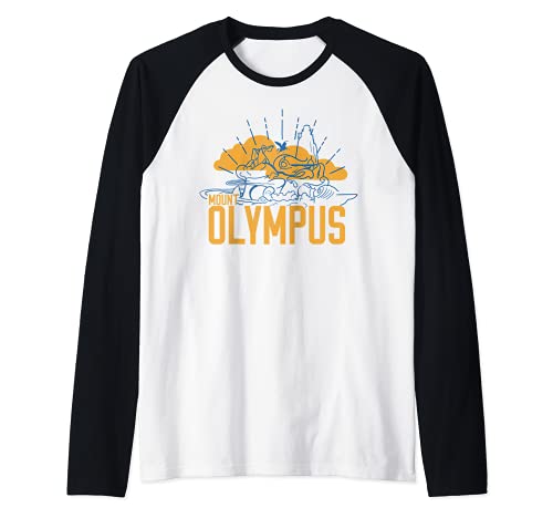 Disney Hercules Mount Olympus Outline Poster Camiseta Manga Raglan