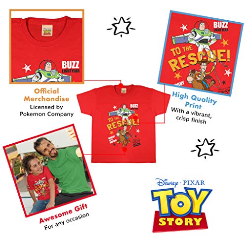 Disney Toy Story Buzz y Woody Camiseta de los Muchachos Rojo 116