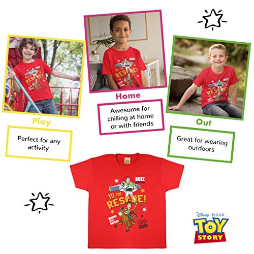 Disney Toy Story Buzz y Woody Camiseta de los Muchachos Rojo 116