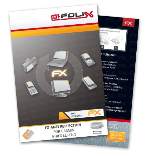 Displayschutz@FoliX - atFoliX Lámina protectora de pantalla FX-Antireflex para Garmin Etrex Legend - ¡Protección antirreflejos para la pantalla! Máxima calidad