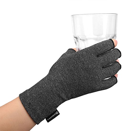 DISUPPO Guantes Compresión Anti-Artritis Hombres Mujeres Ofrecen Calor y Compresión para Ayudar a Aumentar la Circulación Reduciendo el Dolor y Promover la Sanación(Gris, M)