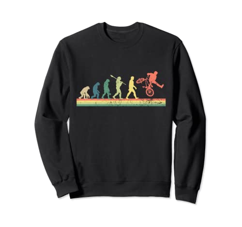 Divertida evolución retro de la bici de BMX carreras de bicicletas Sudadera