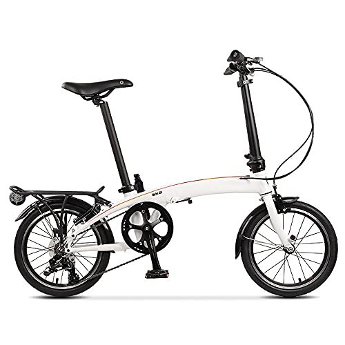 DODOBD Bicicleta Plegable, Bicicleta Ultraligera de 16 Pulgadas, 3 Velocidades Velocidad Variable para Trabajo Ligero con Luces Traseras, Bicicleta portátil para Adultos Hombres y Mujeres