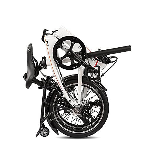 DODOBD Bicicleta Plegable, Bicicleta Ultraligera de 16 Pulgadas, 3 Velocidades Velocidad Variable para Trabajo Ligero con Luces Traseras, Bicicleta portátil para Adultos Hombres y Mujeres