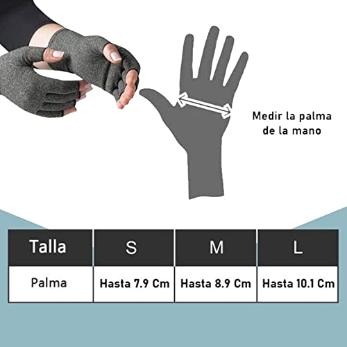 DOLCCIA Guantes de compresión artritis, Alivio para dolor de manos y artrosis, Mejora la hinchazón y circulación, 1 par mujer y hombre (S)