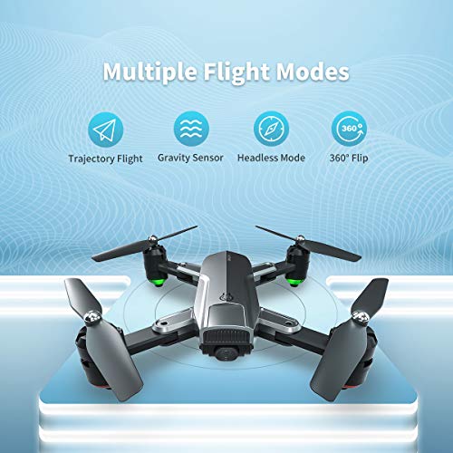 Dragon Touch Drone Plegable con Cámara 1080P HD Avión con WiFi FPV Control Remoto RC Quadcopter Drone para Adultos Niños Principiantes Modo sin Cabeza Estabilización de Altitud (DF01)