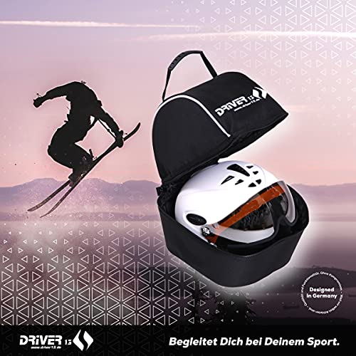 Driver13 ® bolsa de casco funda de casco para casco de esquí, casco de bicicleta, casco de montar, bolsa de casco, bolsa de casco negra acolchada