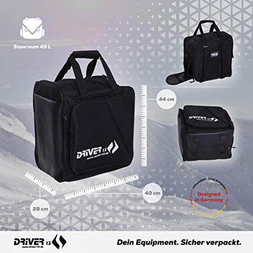 Driver13 ® mochila para botas de esquí con compartimento para casco + mochila para botas de esquí con compartimento para casco para botas duras + botas de snowboard + bolsa para botas negro