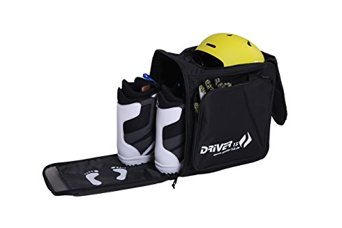 Driver13 ® mochila para botas de esquí con compartimento para casco + mochila para botas de esquí con compartimento para casco para botas duras + botas de snowboard + bolsa para botas negro