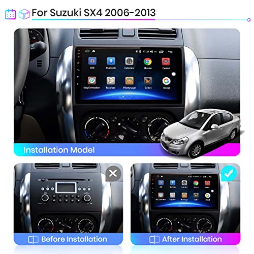 Dr.Lefran Android Auto Radio para Suzuki SX4 2006-2013, Carplay 4G Car Multimedia Reproductor de Video GPS 2din Autoradio, actualizaciones gratuitas de mapas de por Vida,4g+WiFi 4g+46g