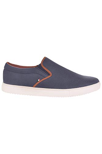 Duke D555 Zapatillas Blair de baja altura para hombre, azul (Azul marino/flor y brillo), 47 EU