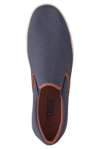 Duke D555 Zapatillas Blair de baja altura para hombre, azul (Azul marino/flor y brillo), 47 EU