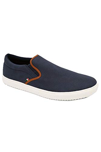 Duke D555 Zapatillas Blair de baja altura para hombre, azul (Azul marino/flor y brillo), 47 EU