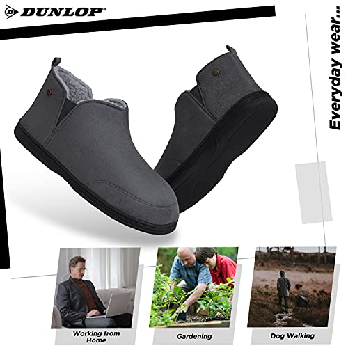 Dunlop Zapatillas Casa Hombre Altas, Pantuflas Hombre De Forro Suave, Zapatillas Hombre Bota Con Suela Antideslizante, Regalos Para Hombres Adolescentes (42 EU, Gris Oscuro, numeric_42)