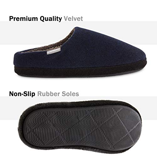 Dunlop Zapatillas Casa Hombre, Pantuflas Hombre De Forro Polar Suave, Zapatillas Hombre Con Suela Antideslizante Interior Exterior, Regalos Para Hombres y Chicos Adolescentes (Azul marino, numeric_42)