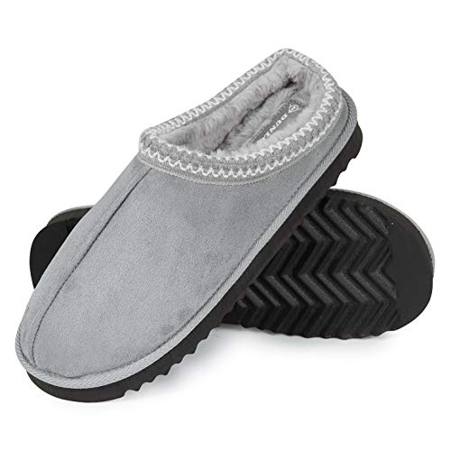 Dunlop Zapatillas Casa Hombre, Zapatillas Hombre Interior Forro Polar, Pantuflas Hombre Suela Antideslizante, Regalos Originales para Hombre y Adolescentes (42, Gris, Numeric_42)