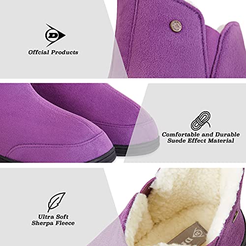 Dunlop Zapatillas Casa Mujer Alta, Pantuflas Mujer Forro Suave, Zapatillas Botas Mujer Invierno con Suela Antideslizante, Regalos Para Mujer Adolescente (Morado, 38 EU, numeric_38)