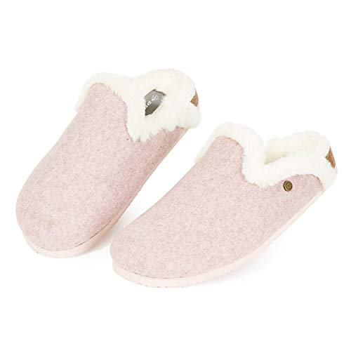 Dunlop Zapatillas Mujer, Zapatillas Casa Mujer con Forro Polar, Pantuflas Mujer Interior Extra Suave, Regalos para Mujer y Chica Adolescente Talla 36-41 (Rosa, Numeric_39)