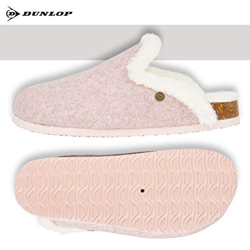 Dunlop Zapatillas Mujer, Zapatillas Casa Mujer con Forro Polar, Pantuflas Mujer Interior Extra Suave, Regalos para Mujer y Chica Adolescente Talla 36-41 (Rosa, Numeric_39)