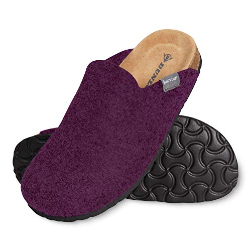 Dunlop Zapatillas Mujer, Zapatillas Casa Mujer de Felpa, Pantuflas Mujer Suela de Goma Antideslizante, Regalos para Mujer y Adolescentes Talla 36-41 (Lila, Numeric_38)