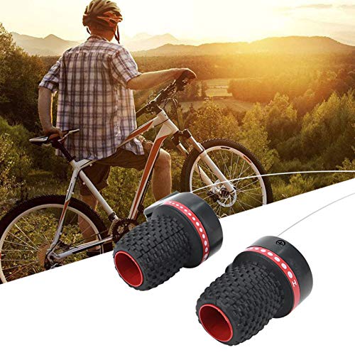 Duokon Bicicleta de Cambio de Velocidad, Bicicleta de montaña Bicicleta de Cambio de Velocidad Desviador de Cambio Manija Twist Grip Gear Shift Transmisión