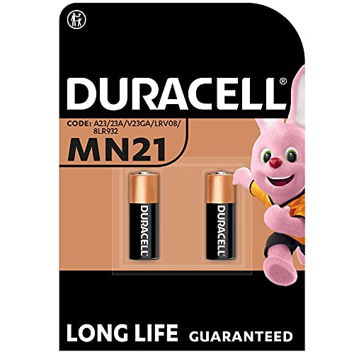 Duracell - Pilas especiales alcalinas MN21 de 12 V, paquete de 2 unidades (A23 / 23A / V23GA / LRV08 / 8LR932) diseñadas para su uso en mandos a distancia, timbres inalámbricos y sistemas de seguridad