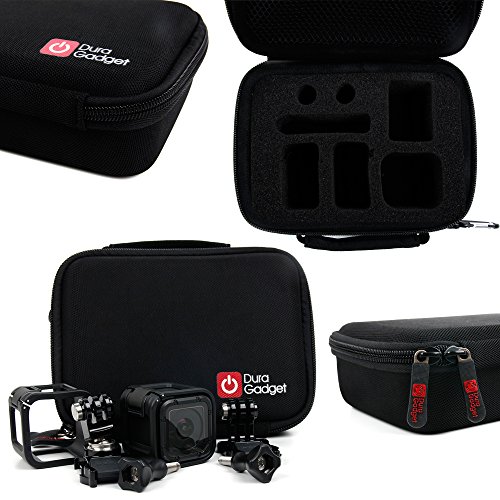 DURAGADGET Mini Estuche/Funda De Viaje para GoPro Hero4 Session/Session Surf - con Asa Y Mosquetón - Diseño De Viaje Exclusivo