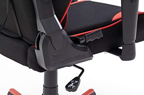 DX RACER R1 Silla de Escritorio, Tela, Piel sintética, Rojo/Negro, 64 x 125 x 68 cm