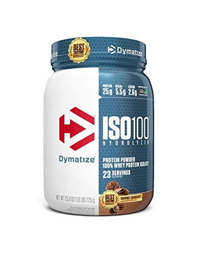 Dymatize Nutrition Dymatize, Proteína Hidrolizada en Polvo Iso100, 100% Proteína de Suero, sin Gluten, de Rápida Absorción, Fácil Digestión, Chocolate, 1.6 Libras 720 g