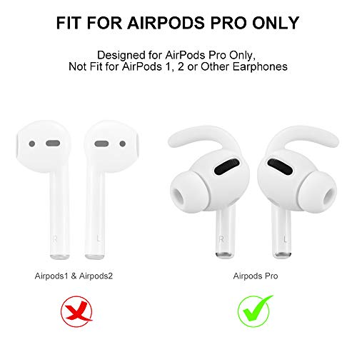 Earhooks para AirPods Pro, ICARER 3 Pares Auriculares de Actividades Deportivas Ear Hooks Ear Covers Tips con Bolsa de Almacenamiento para AirPods Pro 2019-Blanco