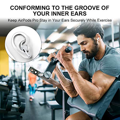 Earhooks para AirPods Pro, ICARER 3 Pares Auriculares de Actividades Deportivas Ear Hooks Ear Covers Tips con Bolsa de Almacenamiento para AirPods Pro 2019-Blanco