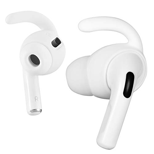 Earhooks para AirPods Pro, ICARER 3 Pares Auriculares de Actividades Deportivas Ear Hooks Ear Covers Tips con Bolsa de Almacenamiento para AirPods Pro 2019-Blanco