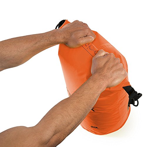 Earth Pak Bolsa Estanca- Impermeable Bolsa Seca de compresión Mantiene el Equipo seco para Kayak, Playa, Deportes, Rafting, Acampada y Pesca (Naranja, 20L)