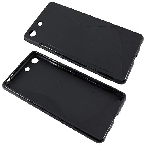 ebestStar - Funda Compatible con Sony Xperia M5, M5 Dual Carcasa Gel Silicona Gel TPU Motivo S-línea, S-Line Case Cover, Negro [Aparato: 145 x 72 x 7.6mm, 5.0'']