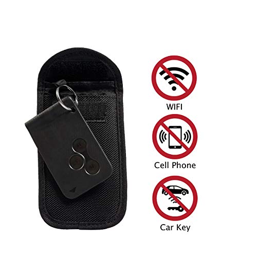 ECENCE 1x Muy pequeña Bolsa de protección contra la radia para llaves sin llave keyless go kessy Protección contra robo Negro