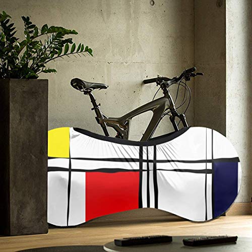 Eclipse Lunar Cubierta de Bicicleta Portátil Interior Anti Polvo Alta Elástica Cubierta de Rueda Cubierta de Bicicleta Protector Rip Stop Neumático Carretera MTB Bolsa de Almacenamiento, Cuadros geométricos retro, talla única