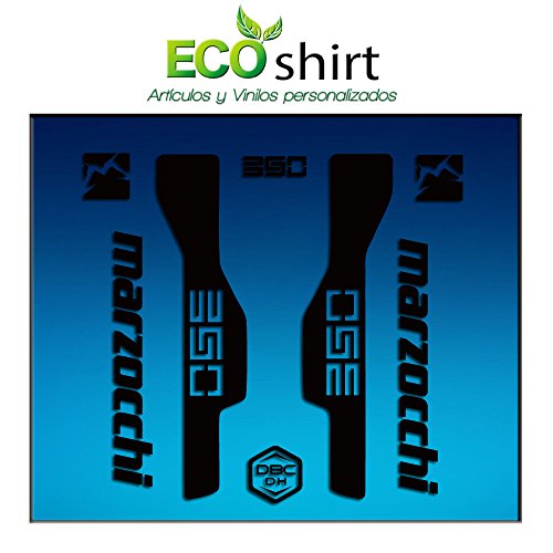 Ecoshirt Pegatinas Horquilla Stickers Fork Marzocchi 350 Am32 Stickers Aufkleber Decals Adesivi Bike BTT MTB Cycle, Negro 29"