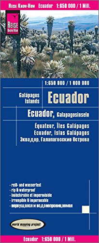 Ecuador, Galapagos, mapa impermeable de carreteras. Escala 1:650.000/ 1:1.000.000 impermeable. Reise Know-How.