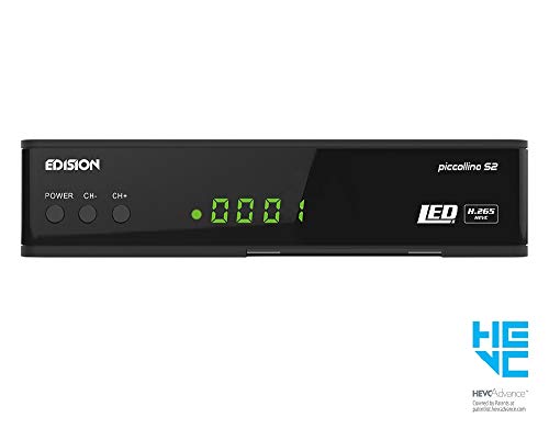 EDISION Piccollino DVB-S2 Full HD Sat Receiver H.265/HEVC lector de tarjeta USB Negro