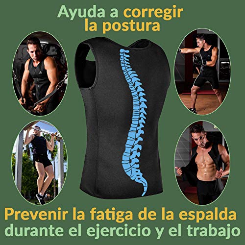 EDM - Chaleco Neopreno Hombre - Faja Hombre - Chaleco Sudoracion Hombre - Camiseta Neopreno Hombre con Cuerda Saltar - Camiseta Efecto Sauna Hombre - Camiseta para Sudar Hombre - M