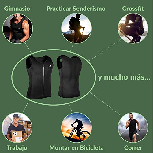 EDM - Chaleco Neopreno Hombre - Faja Hombre - Chaleco Sudoracion Hombre - Camiseta Neopreno Hombre con Cuerda Saltar - Camiseta Efecto Sauna Hombre - Camiseta para Sudar Hombre - M