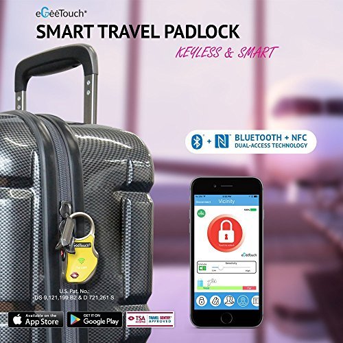 eGeeTouch Smart TSA Travel Lock-Secure y sigue tu equipaje/mochila en cualquier lugar que vayas. (paquete de 2)