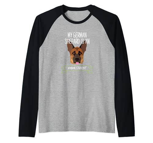 El pastor alemán es un entrenamiento de perro estudiante de honor Camiseta Manga Raglan