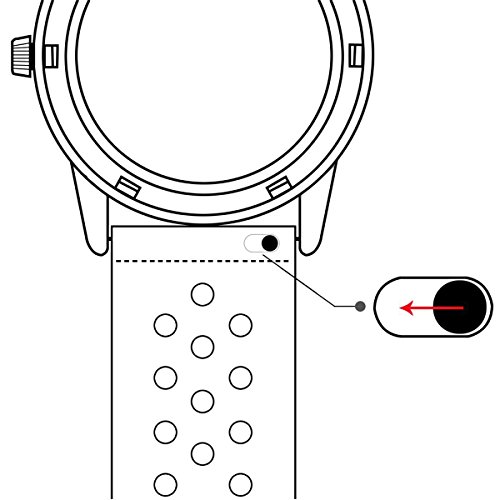 Elespoto Reloj Inteligente Smart Watch 22mm Silicona Banda de Reloj de la Correa de para Samsung Galaxy Gear 2 R380 Neo R381 Live R382 / Moto 360 2nd/Pebble Time/LG G Watch W100/W110 (Black Blue)